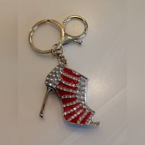 Red Stilleto Shoe Bag Charm Keychain